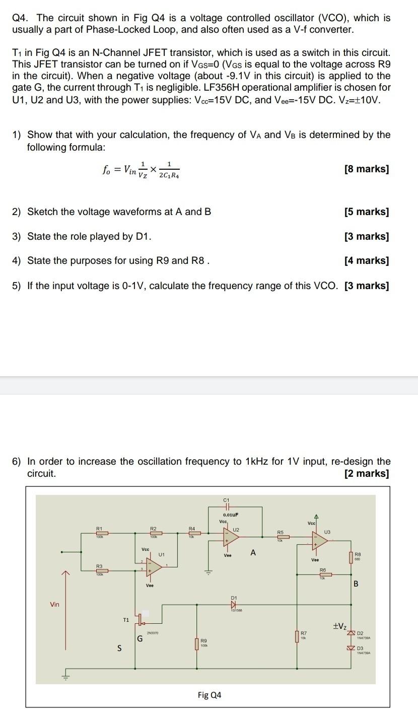 Solved Q4. The circuit shown in Fig Q4 is a voltage | Chegg.com