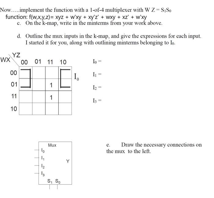 Solved Now Implement The Function With A 1 Of 4 Multi Chegg Com