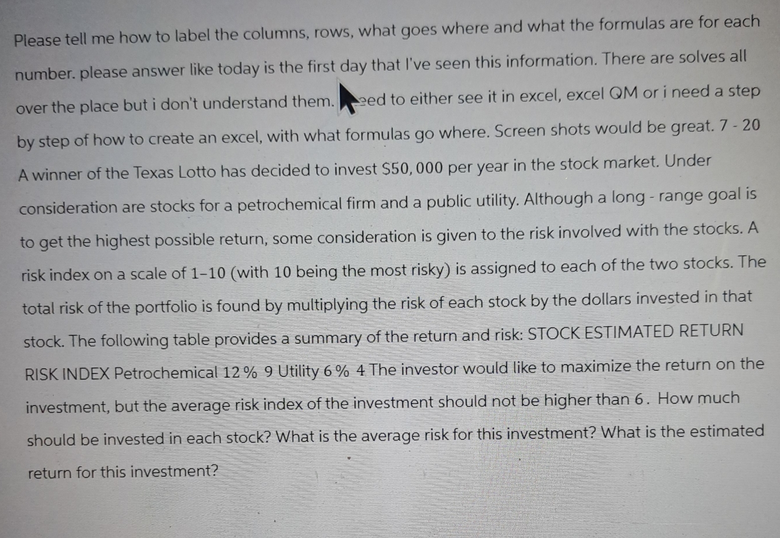 Solved Please tell me how to label the columns, rows, what | Chegg.com