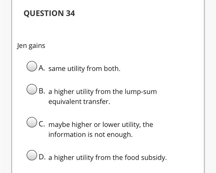 Solved QUESTION 31 Use the following information to answer | Chegg.com