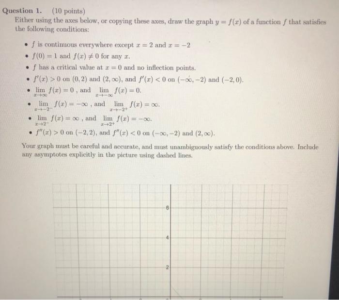Solved Question 1. (10 points) Either using the axes below, | Chegg.com