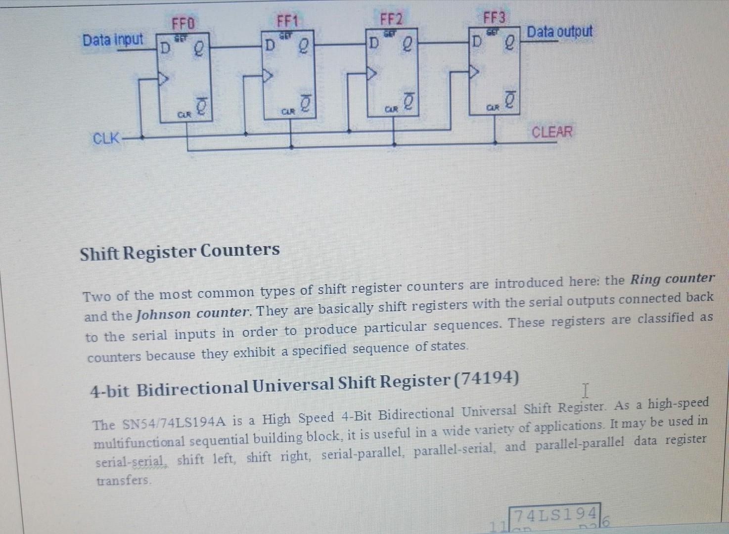 Solved Registers A register is a group of flip-flops. each | Chegg.com
