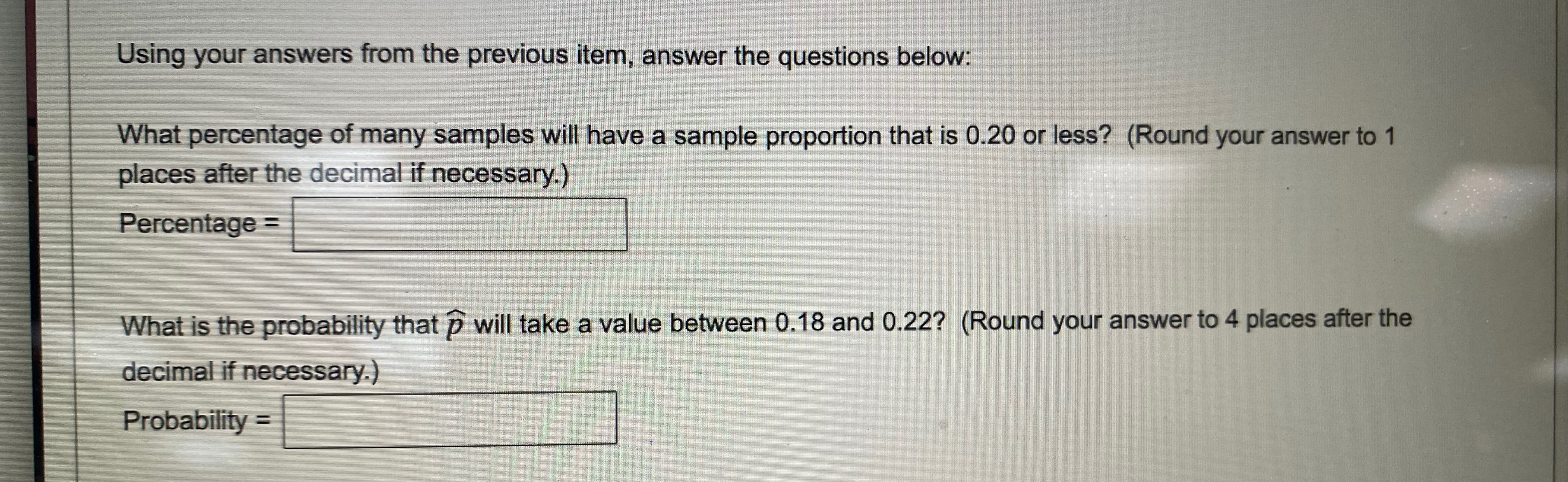 Solved Using your answers from the previous item, answer the | Chegg.com