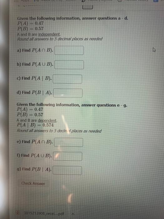 Solved Given the following information, answer questions a- | Chegg.com
