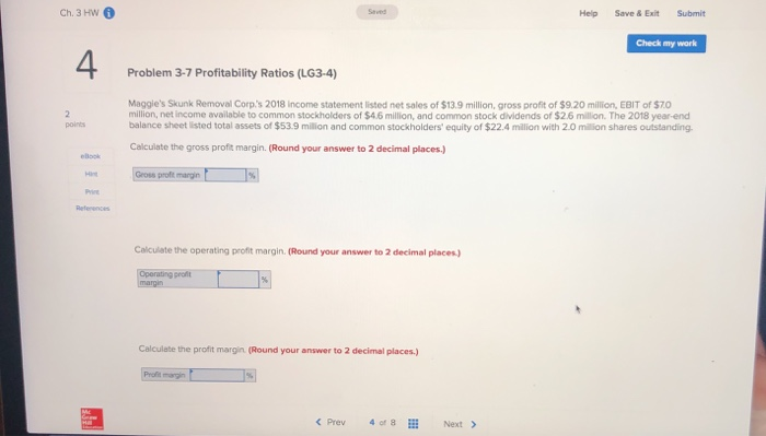 Solved Ch. 3 HW Help Save & Exit Submit Check my work | Chegg.com
