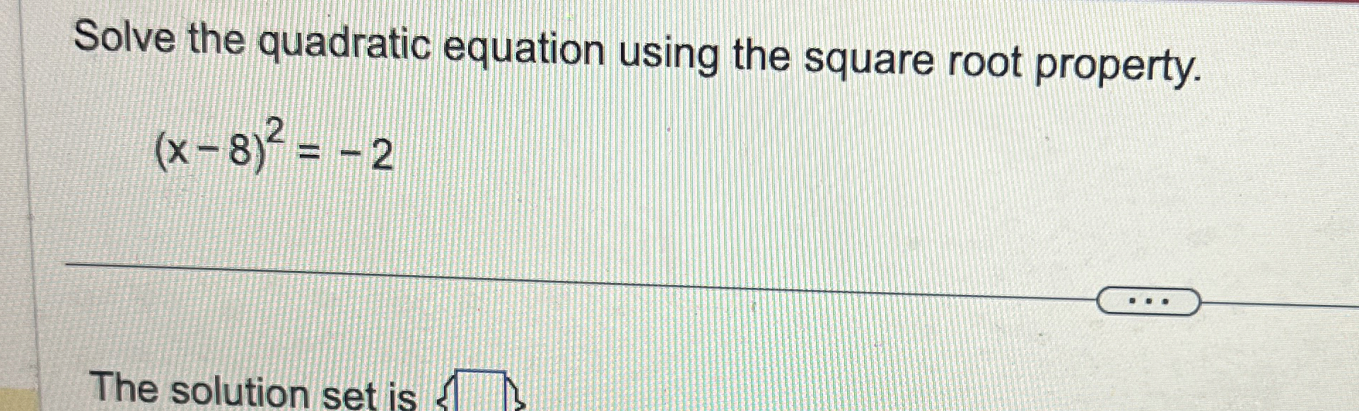 Solved Solve the quadratic equation using the square root | Chegg.com