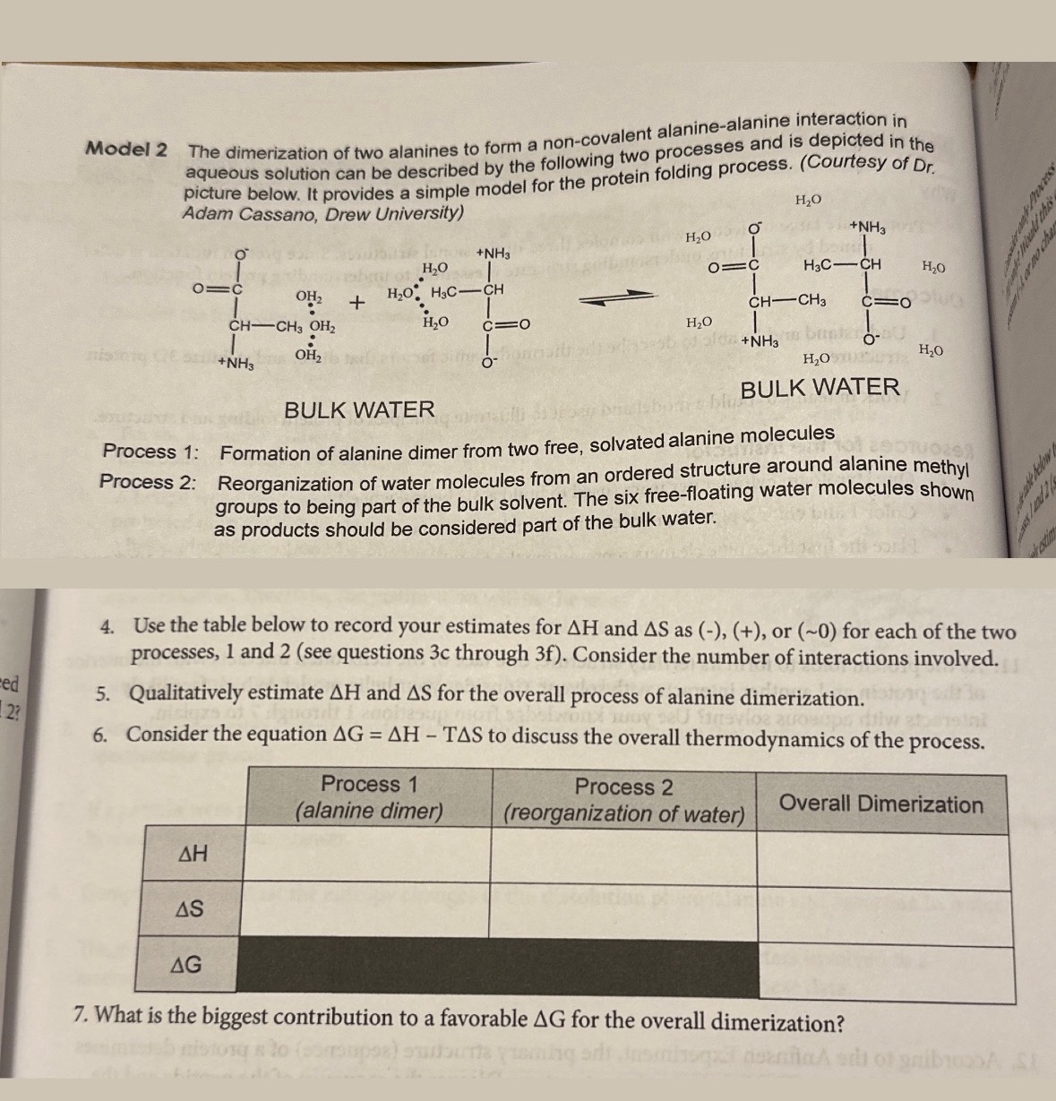 Solved Help wth Q4-7 ﻿pleaseModel 2 ﻿The dimerization of two | Chegg.com