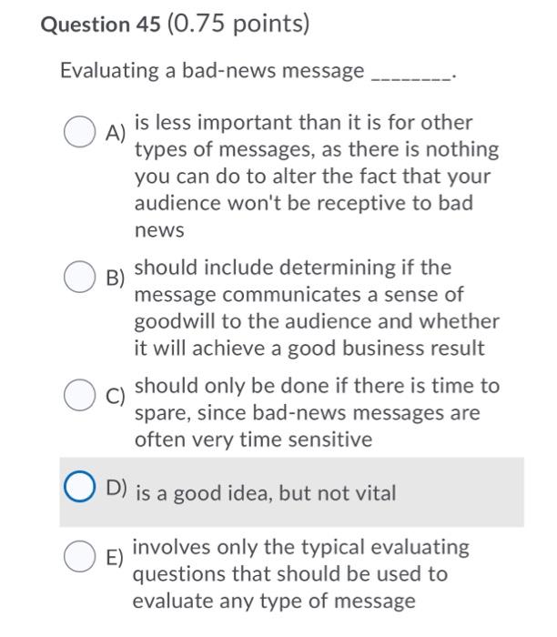 Solved Question 51 (0 75 points) Which of the following is Chegg com