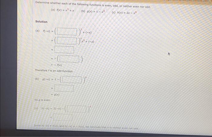 Solved Determine whether each of the following functions is | Chegg.com