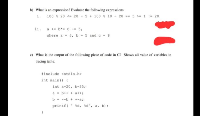 Solved B) What Is An Expression? Evaluate The Following | Chegg.com