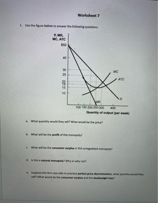Solved Worksheet 7 1. Use the figure below to answer the | Chegg.com
