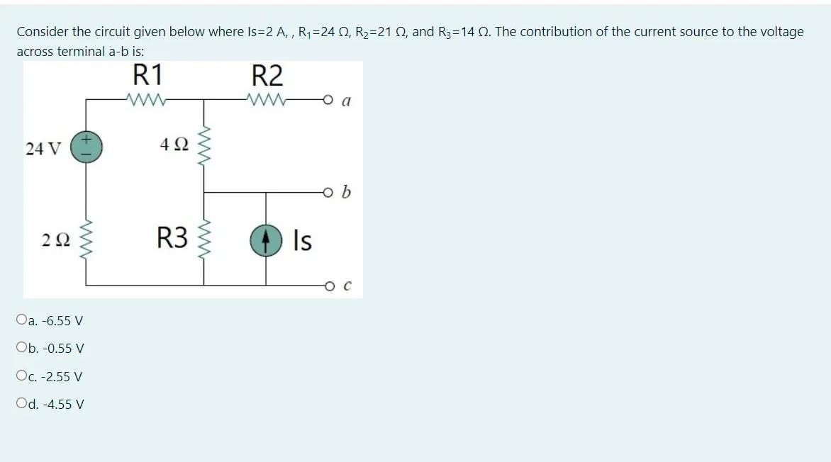 Solved Consider the circuit given below where Is=2 A,, | Chegg.com