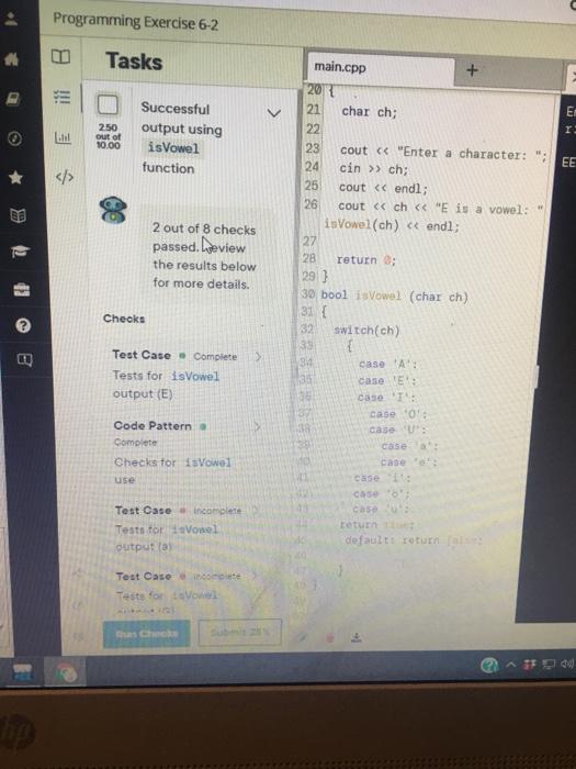 Solved Programming Exercise 6-2 Instructions main.cpp 2012 | Chegg.com