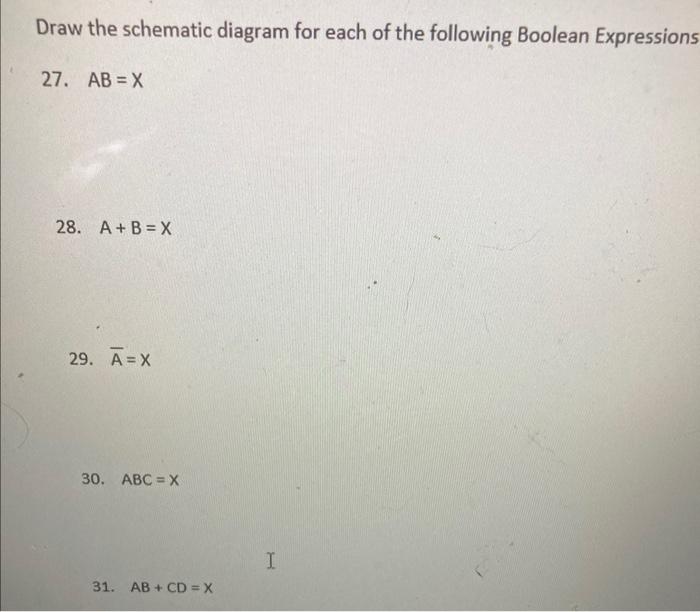 Solved Draw The Schematic Diagram For Each Of The Following | Chegg.com