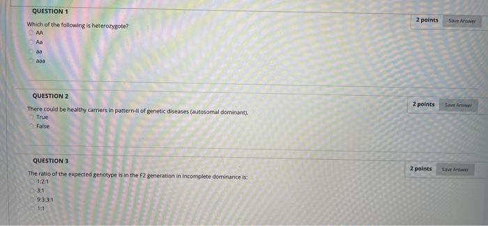Solved 2 points Save Answer QUESTION 1 Which of the | Chegg.com