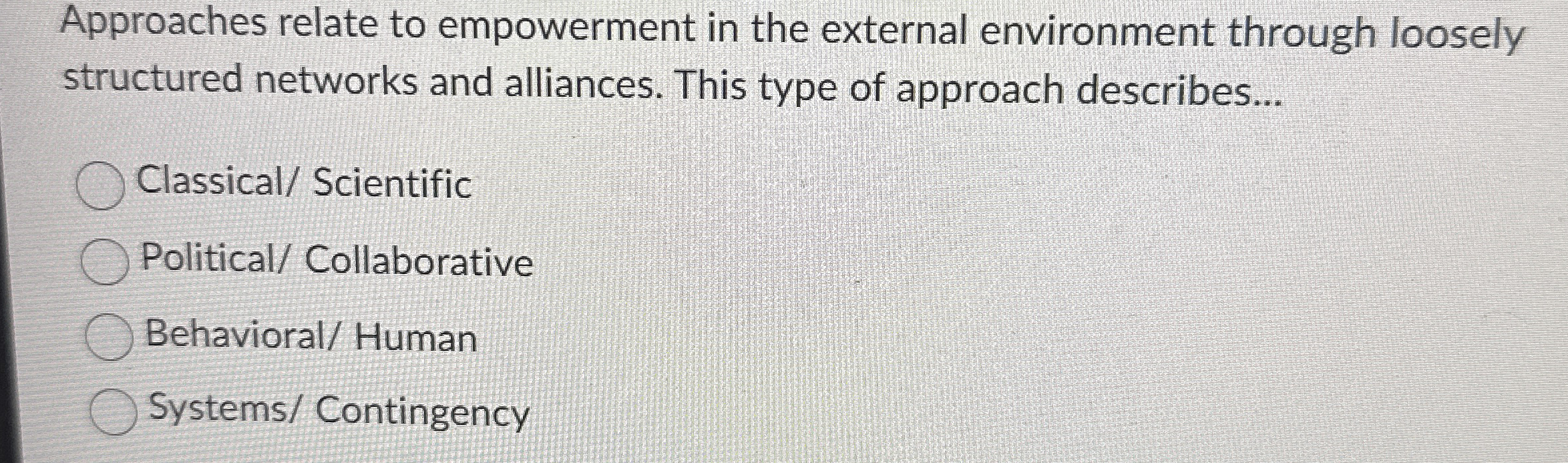 Solved Approaches relate to empowerment in the external | Chegg.com