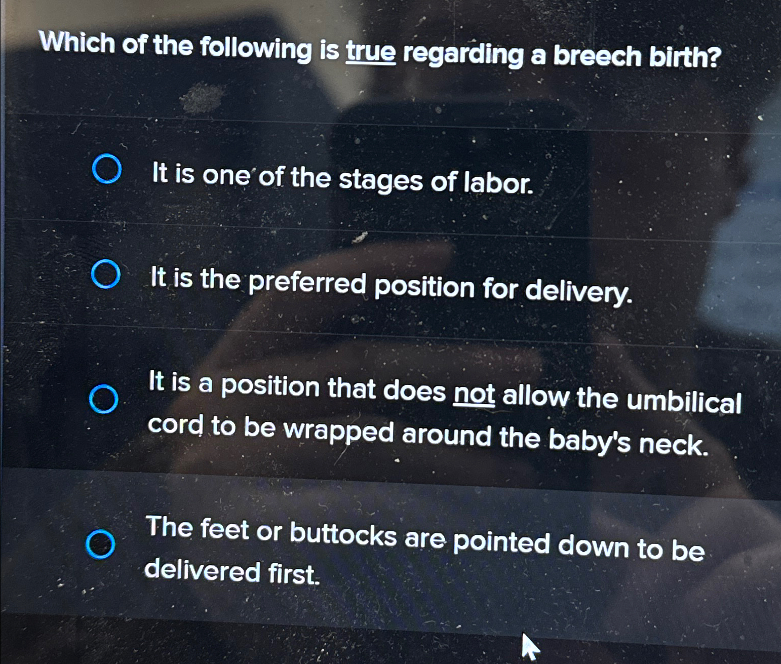 Solved Which of the following is true regarding a breech | Chegg.com