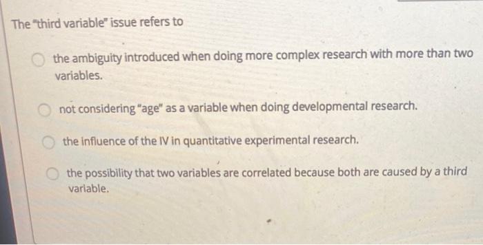 Solved The third variable