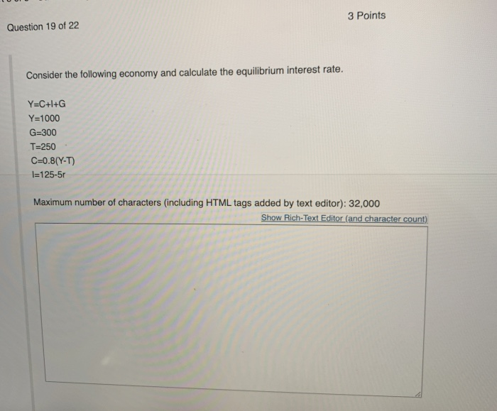 Solved 3 Points Question 19 of 22 Consider the following | Chegg.com
