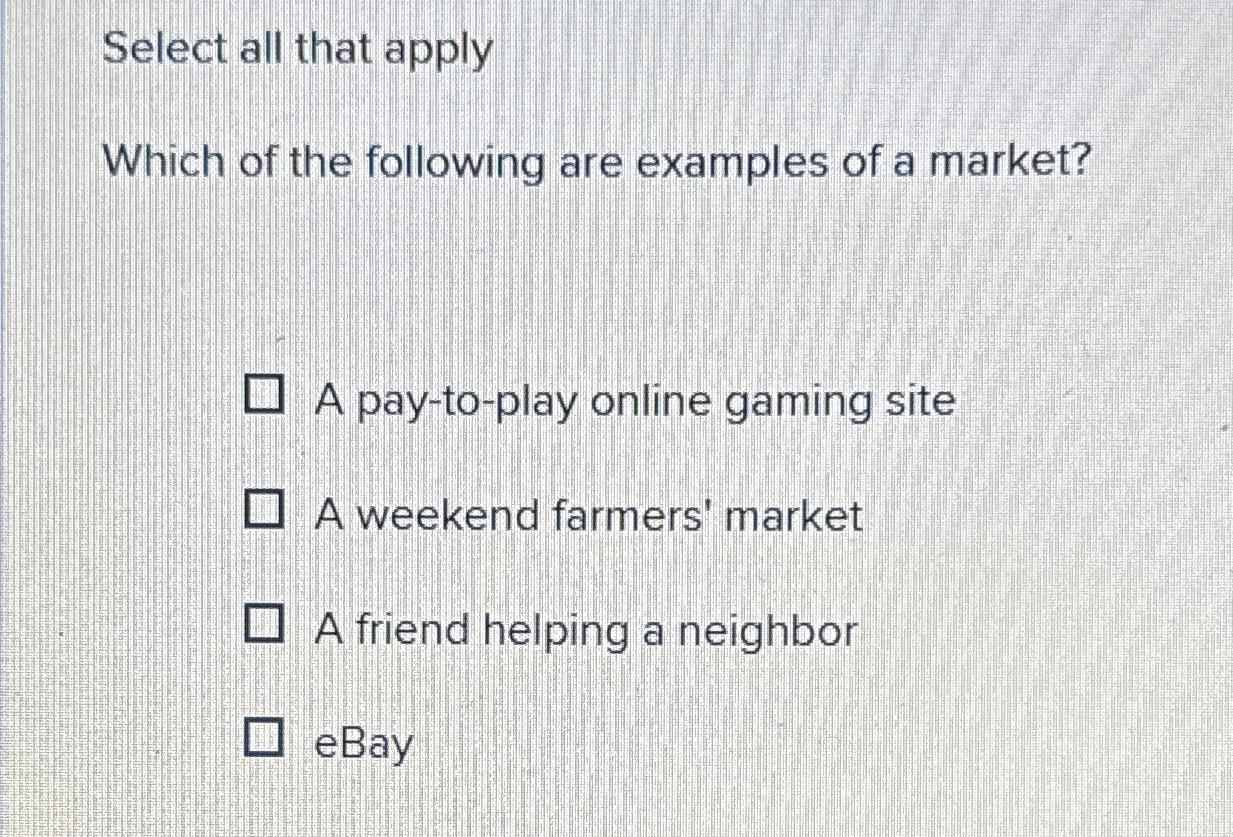 Solved Select all that applyWhich of the following are | Chegg.com