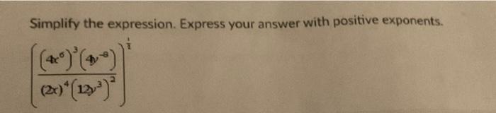 Solved Simplify the expression. Express your answer with | Chegg.com