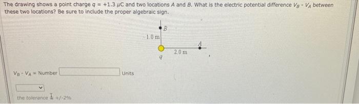 Solved The drawing shows a point charge q = +1.3 PC and two | Chegg.com