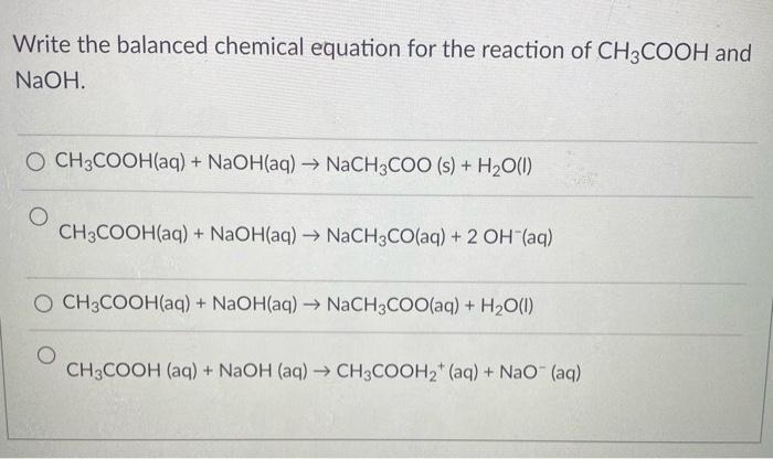 Solved Write The Balanced Chemical Equation For The Reaction | Chegg.com