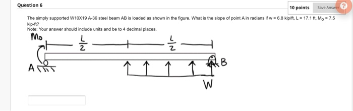 Solved Question 6 10 points Save Answer The simply supported | Chegg.com
