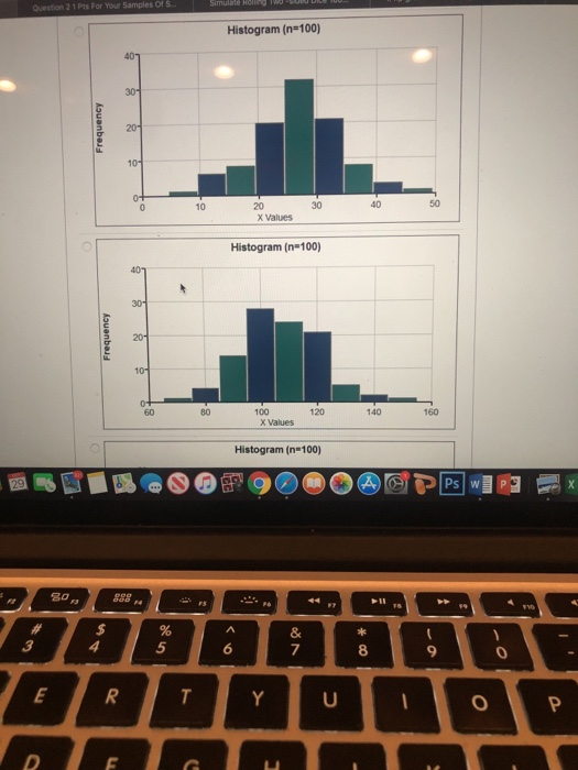 Solved 1 pts Question 1 For your samples of size 1, plot a | Chegg.com
