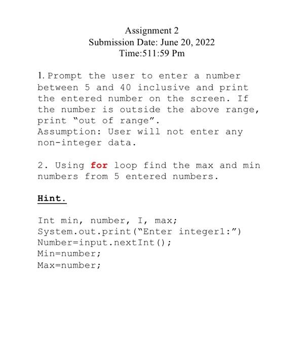 Solved Assignment 2 Submission Date: June 20, 2022 | Chegg.com