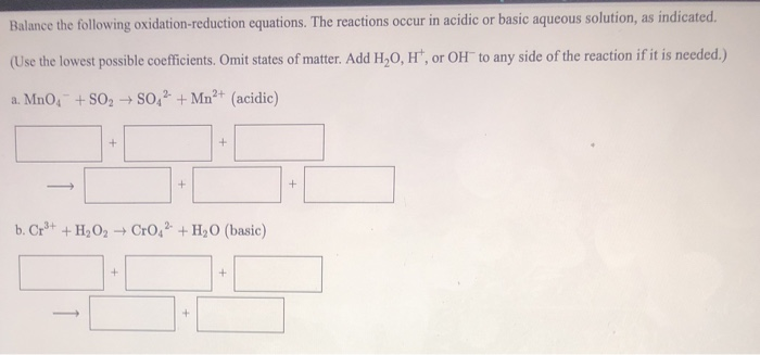 Solved The following oxidation-reduction reaction occurs in | Chegg.com