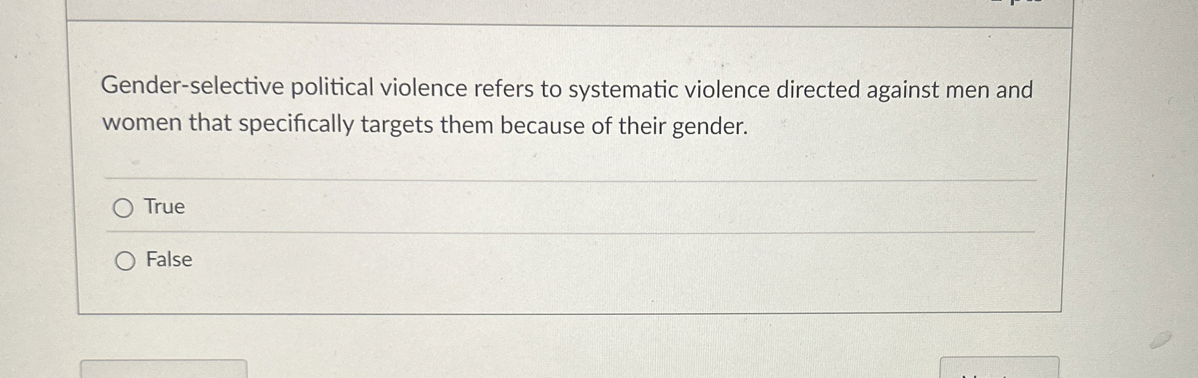 Solved Gender-selective political violence refers to | Chegg.com