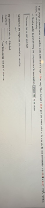 Solved A ball swings counterclockwise in a vertical circle | Chegg.com