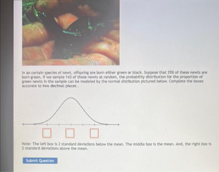 Solved In an certain species of newt, offspring are bom | Chegg.com