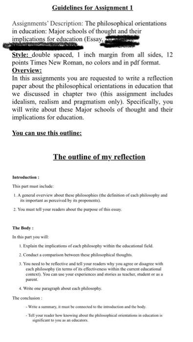 introduction to philosophy of education paper