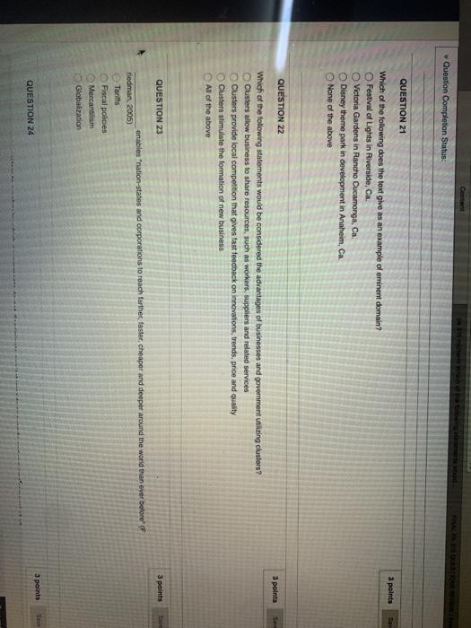 Solved Content Question Completion Status: QUESTION 21 3 | Chegg.com