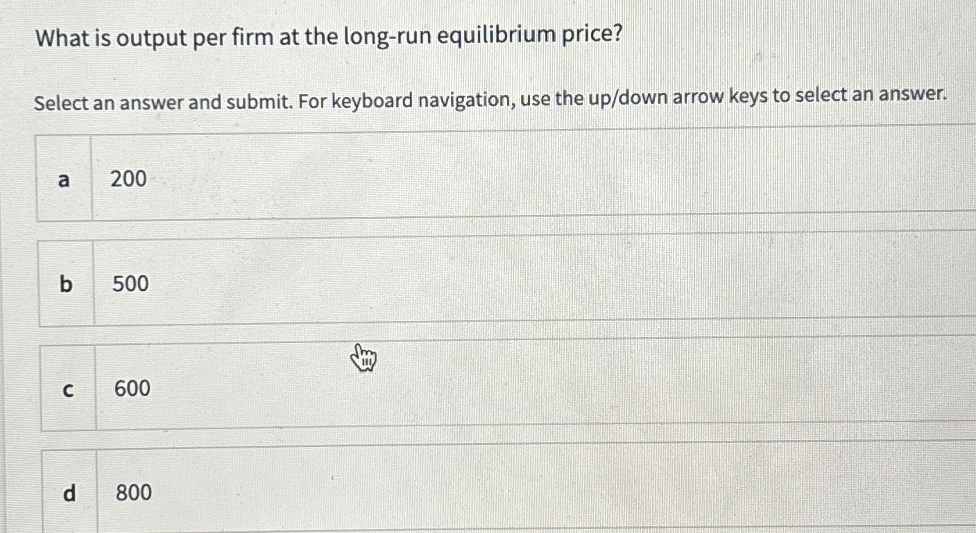 Solved What Is Output Per Firm At The Long-run Equilibrium | Chegg.com