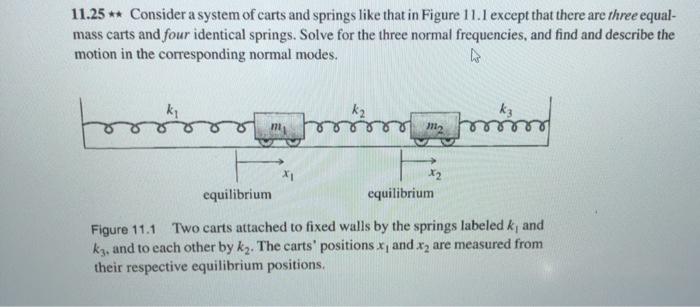 Solved 11.25 ** Consider a system of carts and springs like | Chegg.com