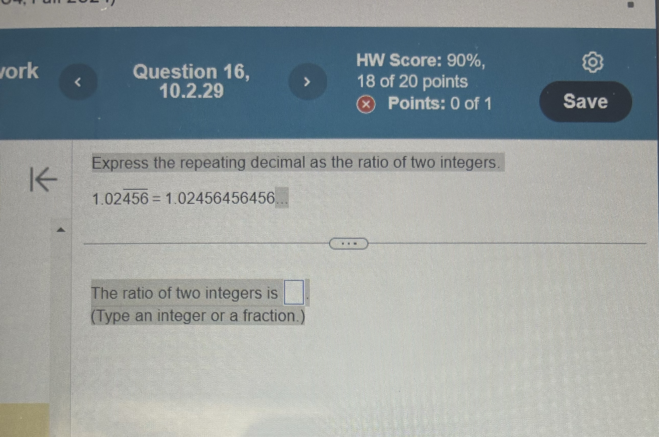 Solved Question 16, 10.2.29HW Score: 90%, 18 ﻿of 20 | Chegg.com