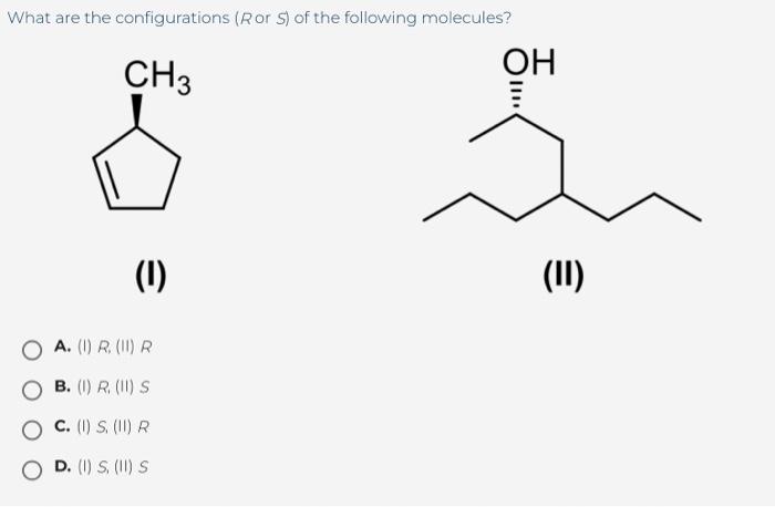 Solved What are the configurations ( R or S ) of the | Chegg.com