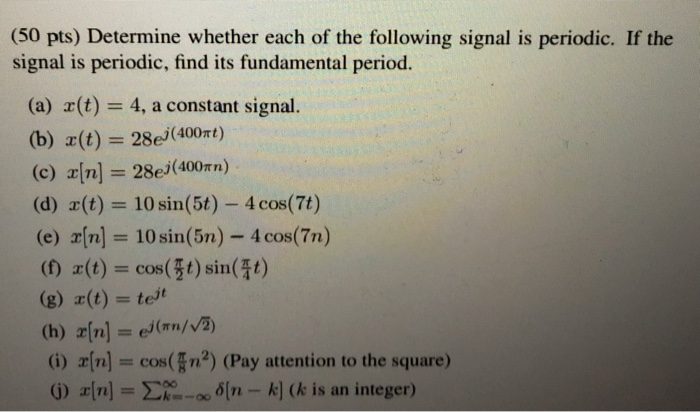 Solved 50 Pts Determine Whether Each Of The Following S Chegg Com