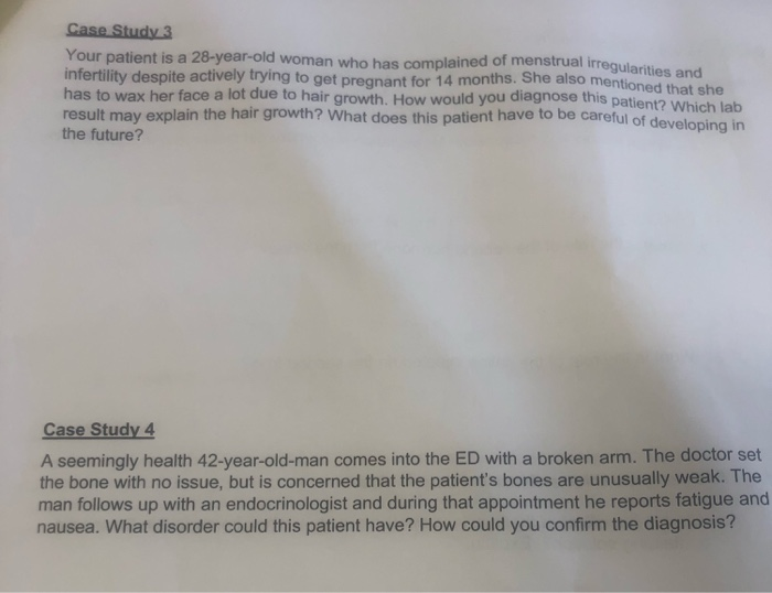 Solved Case Study 3 Your patient is a 28-year-old woman who | Chegg.com