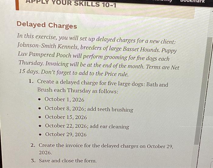 Solved Delayed Charges In this exercise, you will set up