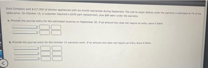 Solved Ecco Company sold 127 000 of kitchen appliances with
