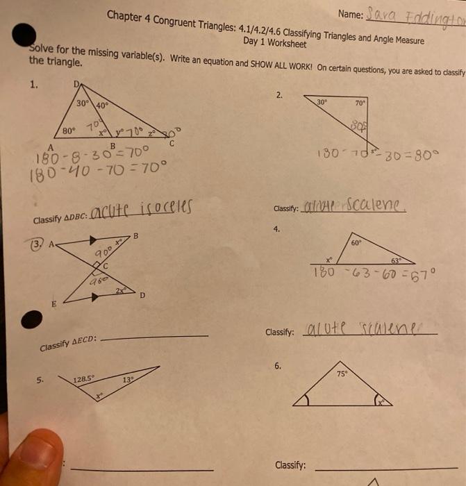 unit 4 congruent triangles homework 4 answer key