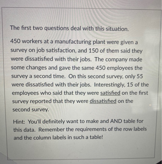 Solved The first two questions deal with this situation. 450 | Chegg.com