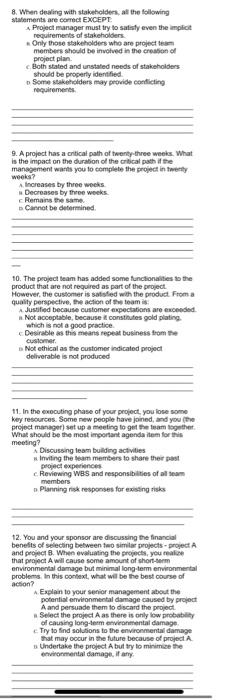 Given a project with the following characteristics, | Chegg.com