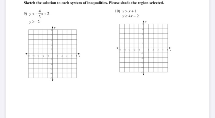 algebra 2 assignment sketch the solution to each system of inequalities