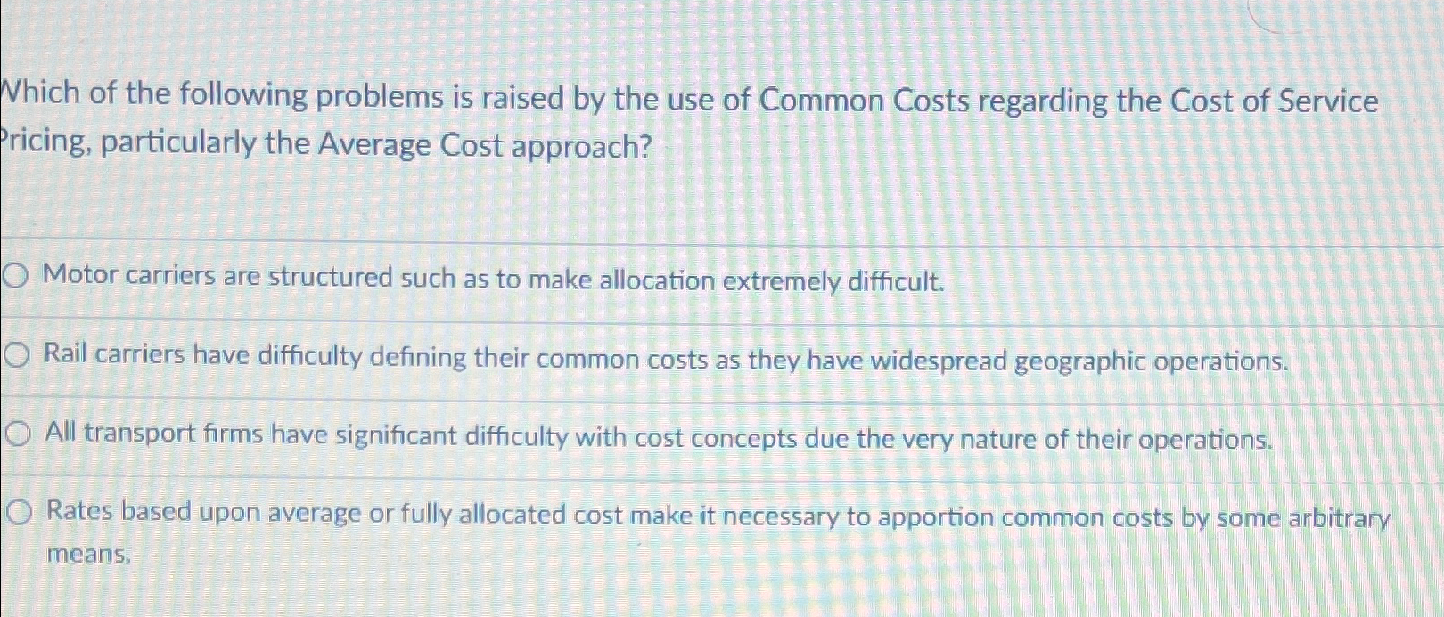 Solved Which of the following problems is raised by the use | Chegg.com