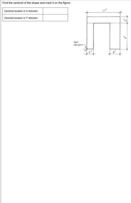 Solved Find the centroid of the shape and mark it on the | Chegg.com